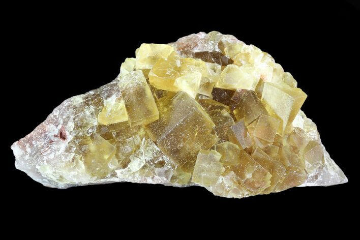 Lustrous Yellow Cubic Fluorite Crystal Cluster - Morocco #84301